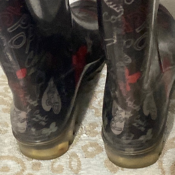 2PAIR=EUC Coach poppy rain boots size 8+COACH🩴Sandals✨Clear Sparkle - Picture 9 of 16